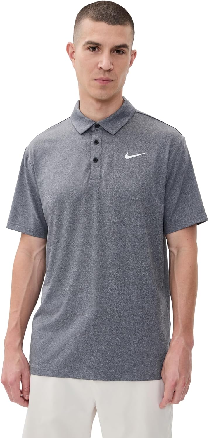 

Мужская футболка-поло Nike Tour Dri-Fit Heathered, Black/White, Белый, Мужская футболка-поло Nike Tour Dri-Fit Heathered, Black/White