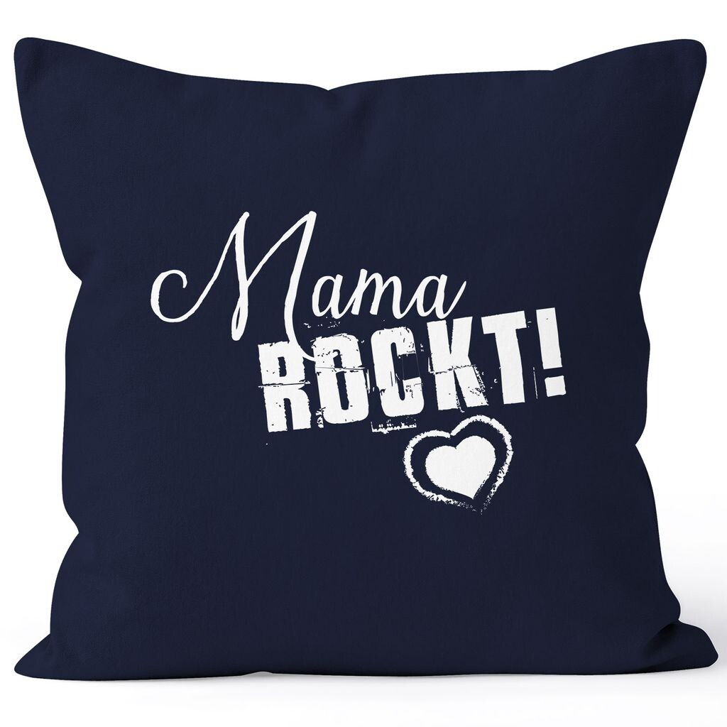 

Наволочка Mom Rocks подарок маме ко Дню матери 40х40 хлопок MoonWorks темно-синий униразмер