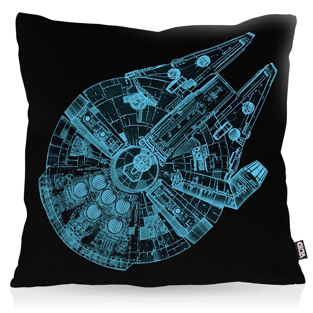 

Чехол на подушку VOID Millennium Falcon, вид сверху, полиэстер, водонепроницаемый, для улицы, для использования в помещении, подушка Falcon Racing Falcon Размер: 60 x 60 см