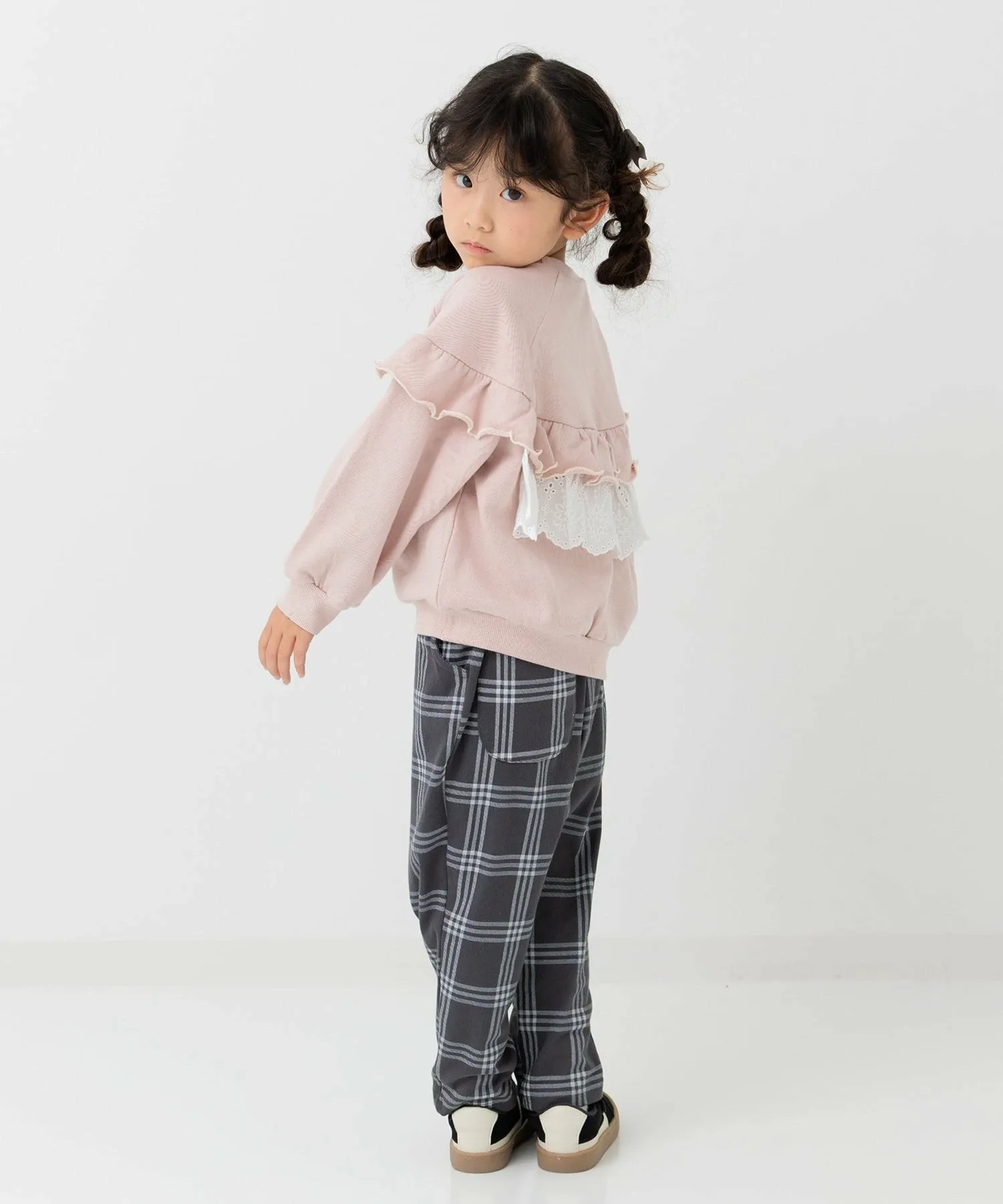 Флисовая толстовка с кружевной оборкой Chil2, Smoke Pink — фото 3