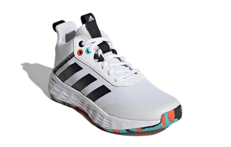 Баскетбольные кроссовки OwnTheGame 2.0 для детей, средние, белые/черные Adidas — фото 2