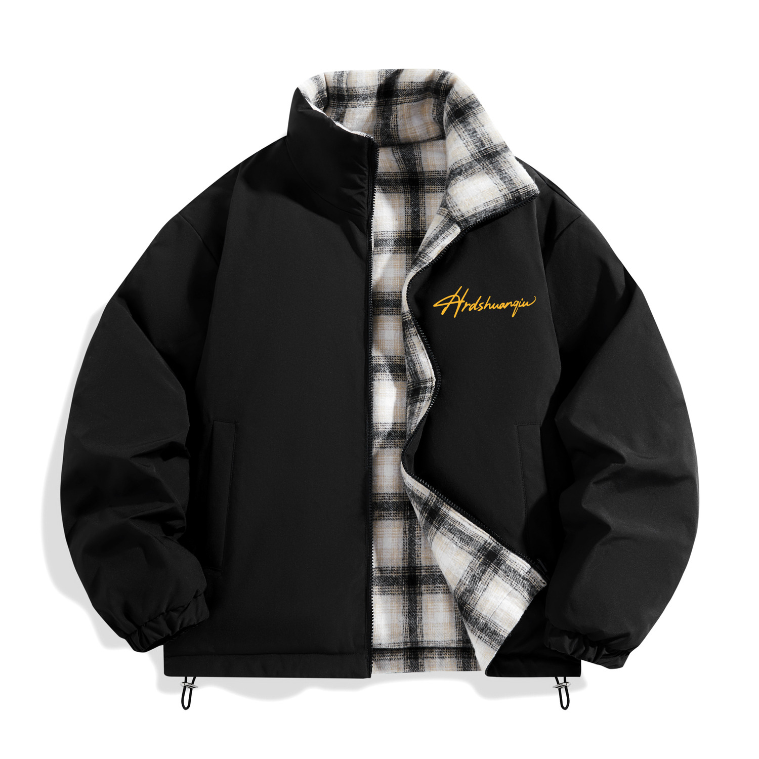 

Пуховик Unisex Stand Collar утепленный реверсивный HUANQIU, черный (желтый)