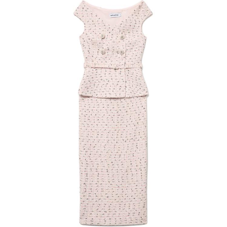 

Self-portrait Женское платье-самоцвет без рукавов красный розовый смешанный цвет