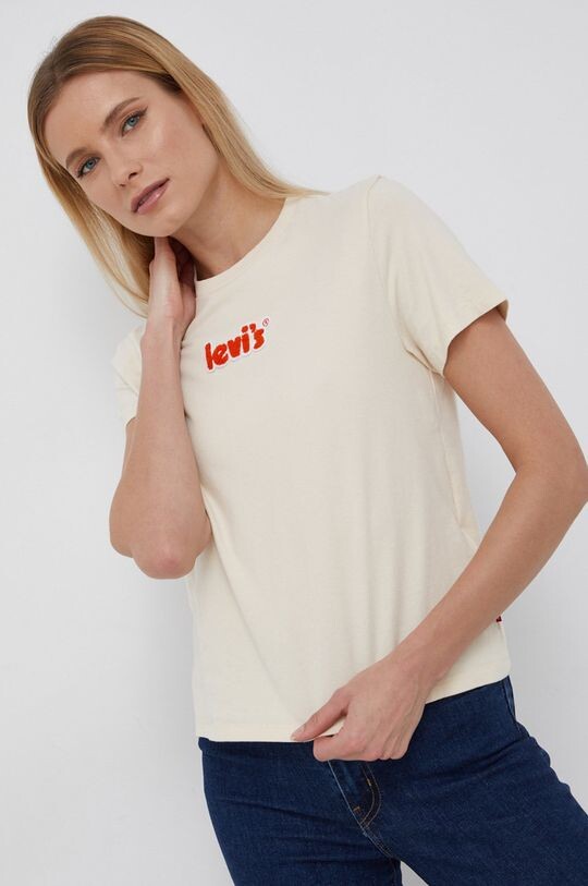 

Хлопковая футболка Levi's, бежевый