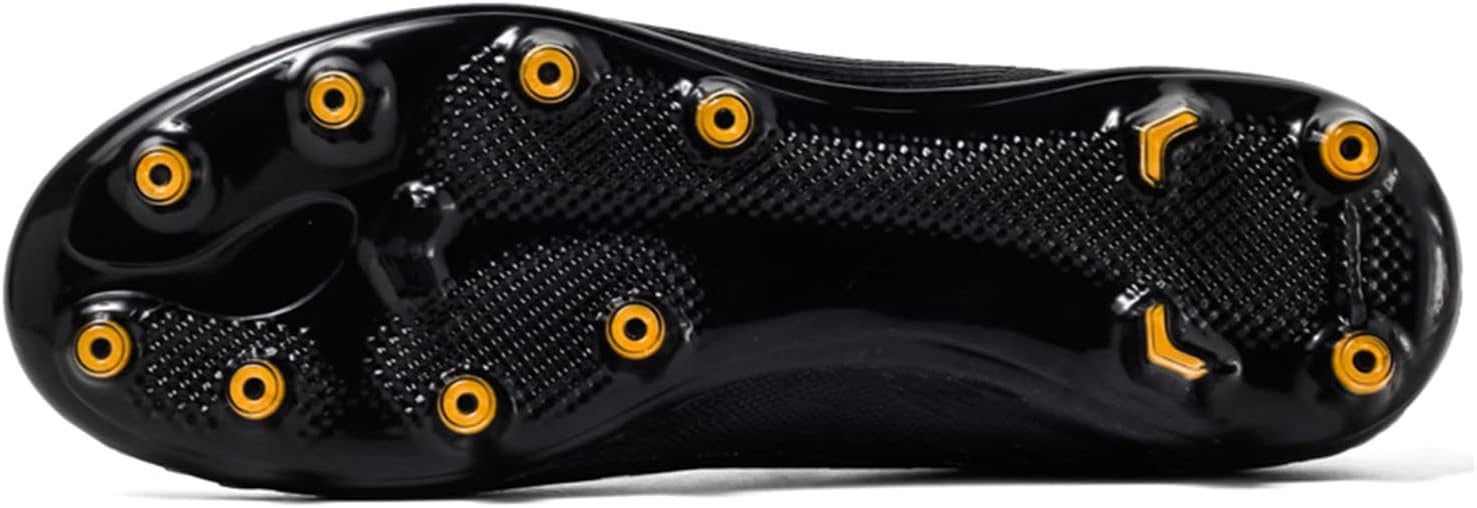 Кроссовки JOSKAA Unisex Soccer Skeak легкие, дышащие, не скользят и амортизируют, а The Youth high top Indoor Lawn Training Hard Bottom TF/AG, черный — фото 3