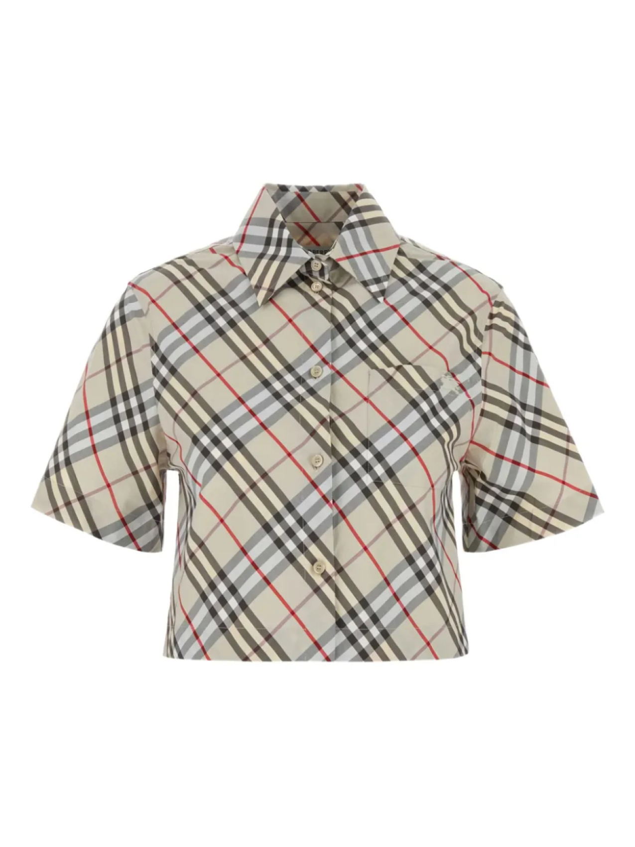 

Рубашка с короткими рукавами в клетку Burberry, нейтральный