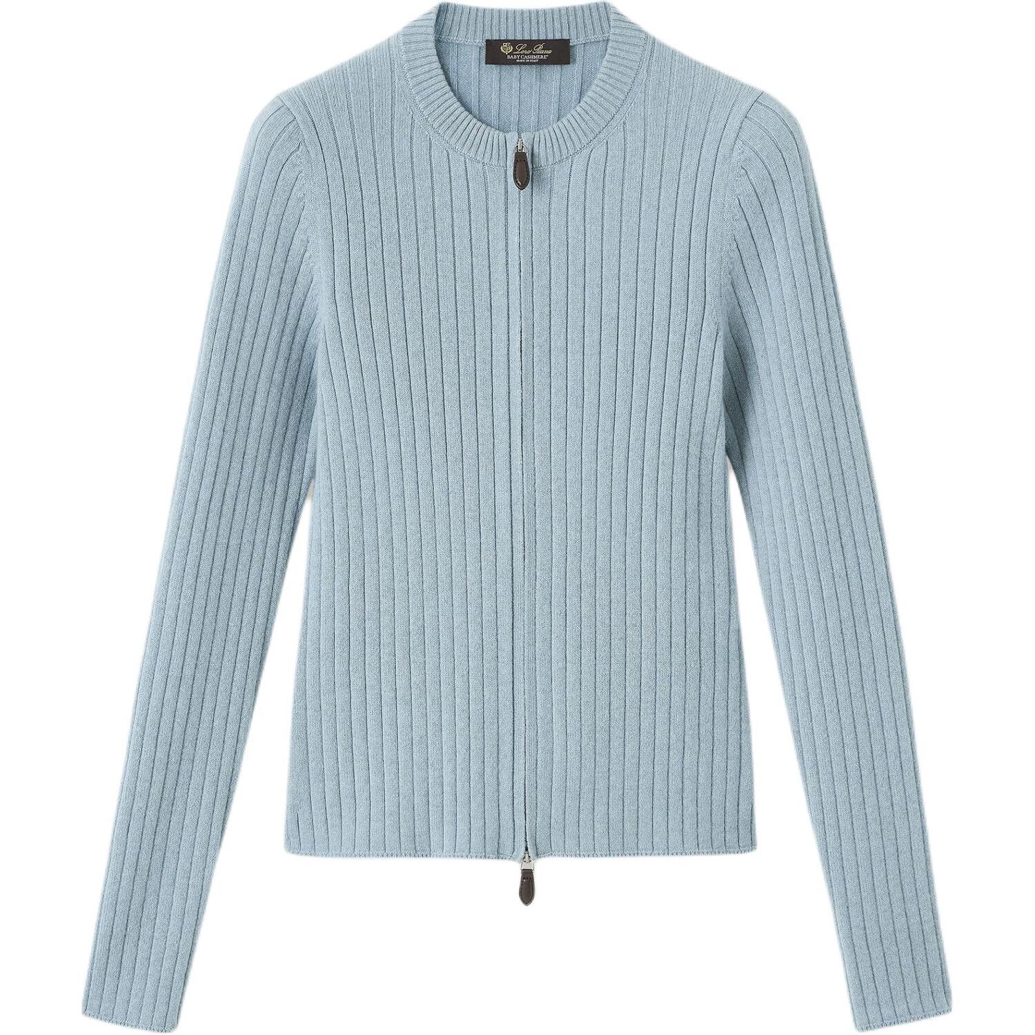 

SS26 Кашемировый свитер Slim Fit женский Loro Piana, icy snow mixed color