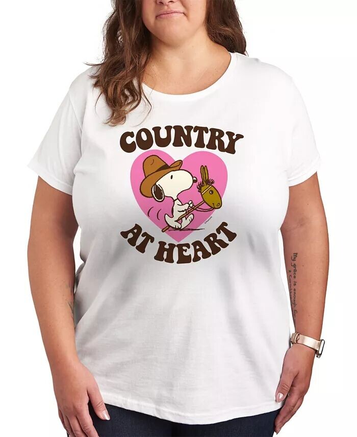 

Футболка больших размеров с рисунком Country At Heart Hybrid Apparel, белый