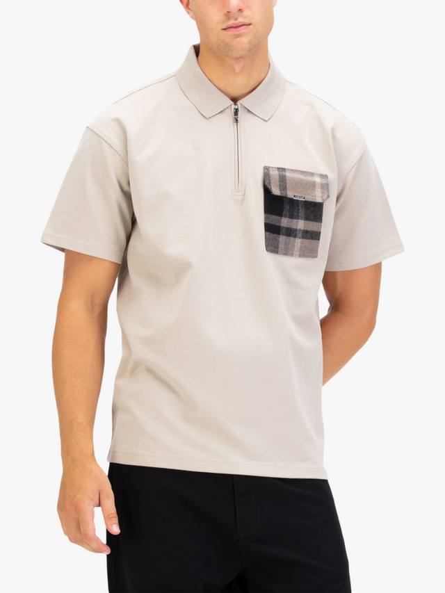 

Полузастёгивающаяся хлопковая поло LUKE 1977, Stone