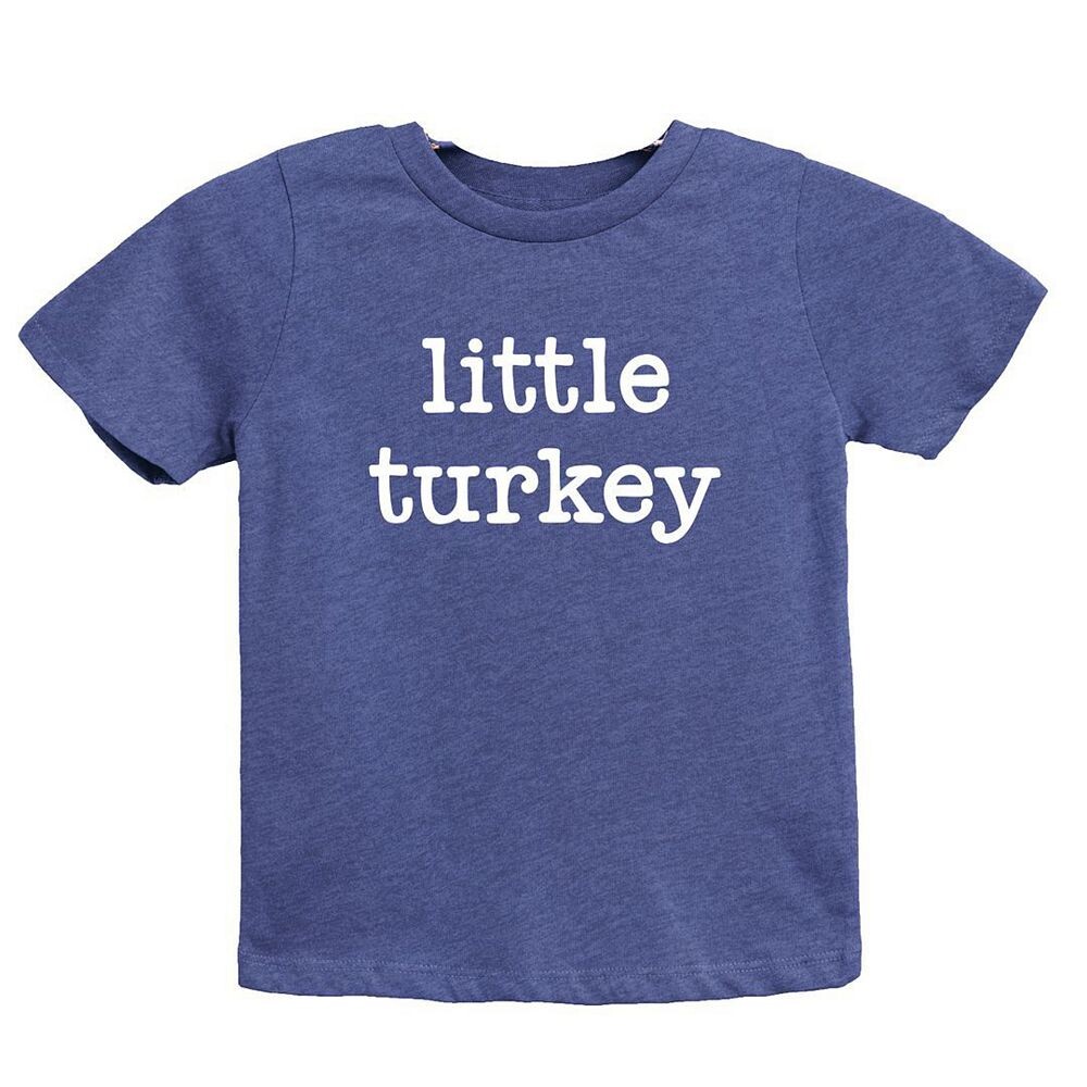 

Футболка с короткими рукавами и рисунком Little Turkey для пишущей машинки для малышей The Juniper Shop, цвет Heather Navy