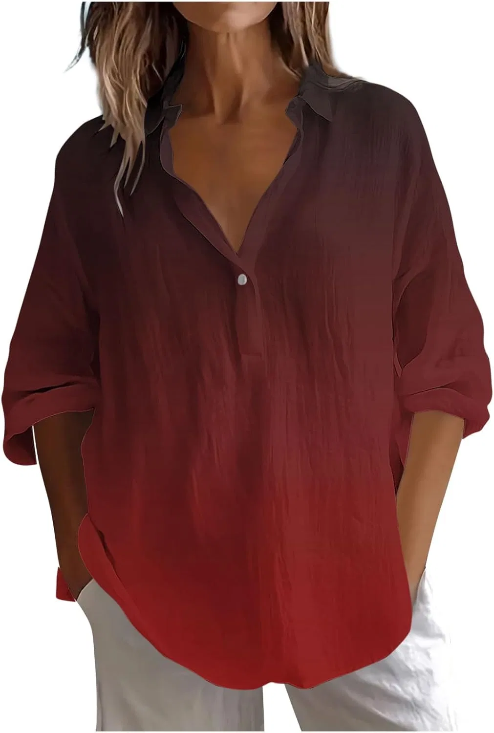 Топ Active, женский, свободный крой, длинный рукав, высокой горловиной, X-858 Burgundy Wine