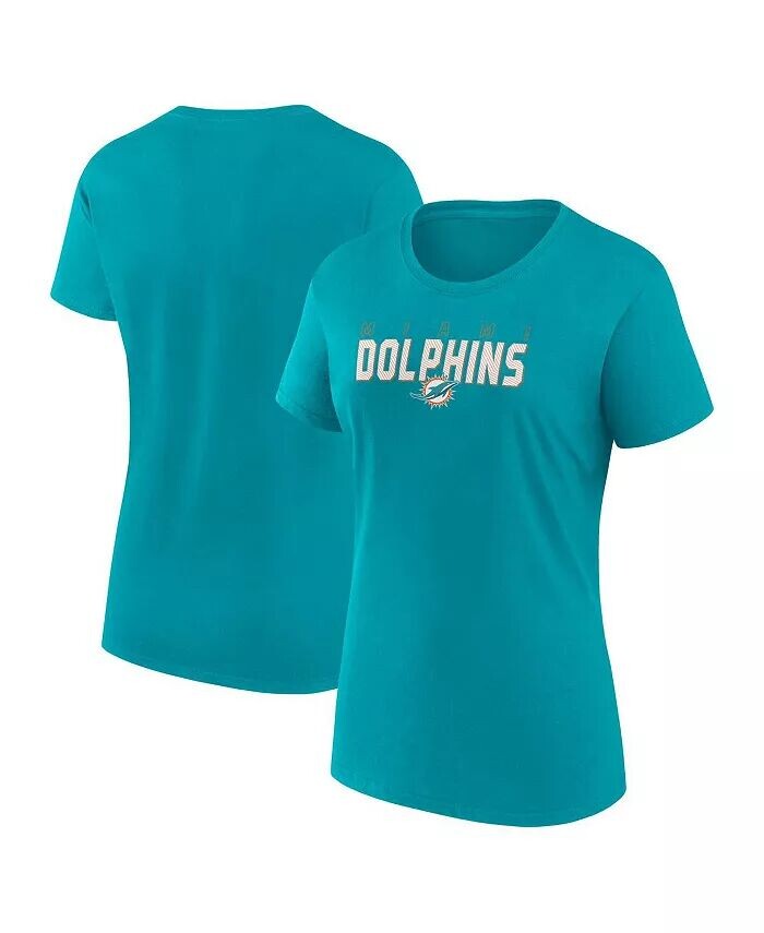 

Женская футболка Aqua Miami Dolphins Lean Logo Athletic