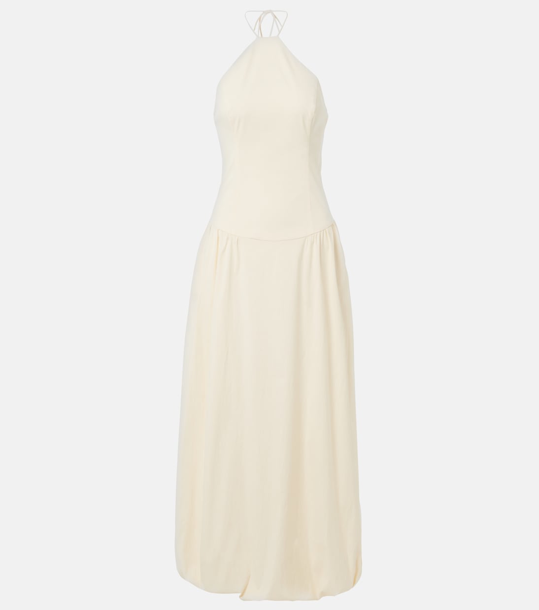 

Платье макси Florent из хлопковой смеси с вырезом халтер SIR, кремовый