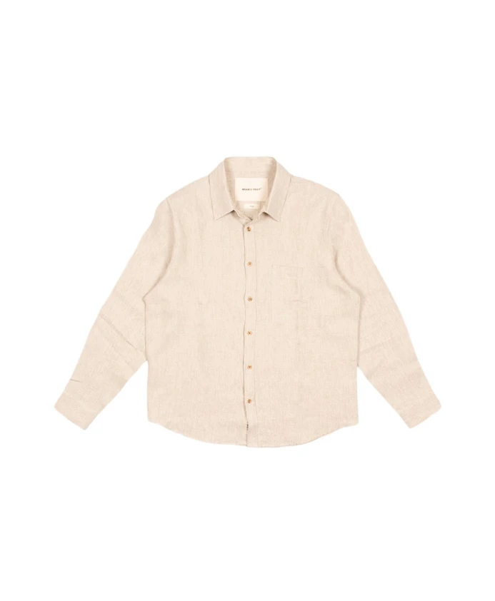 

Бежевая льняная рубашка с нагрудным карманом Bram'S Fruit, бежевый