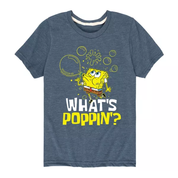 

Мальчики 8-20 футболка с принтом SpongeBob "Что происходит" Nickelodeon, синий