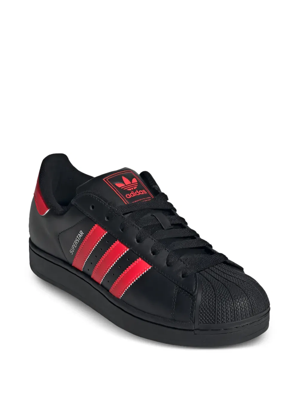 Полосатые низкие кеды "Суперзвезда" Adidas, черный — фото 2