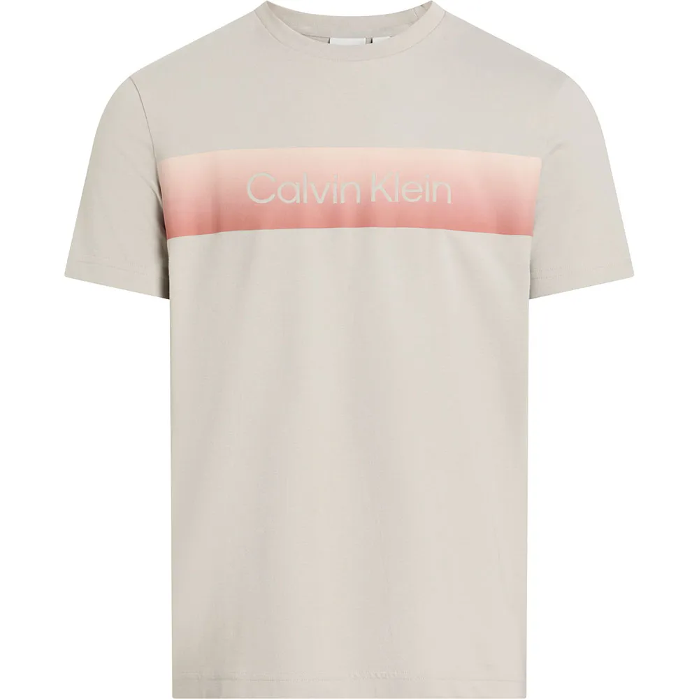 

Футболка с коротким рукавом Calvin Klein Linear Chest Logo, бежевый