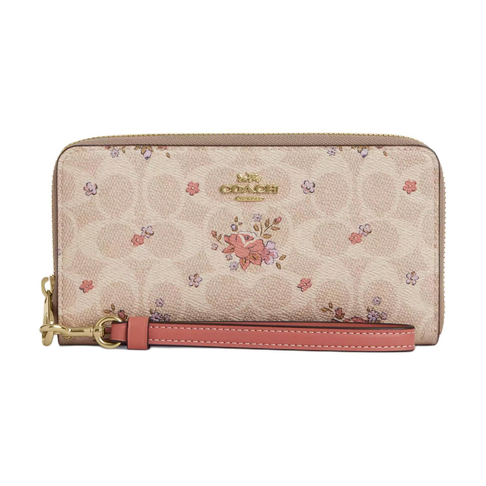 

COACH Маленький бежевый кошелек на молнии, Beige
