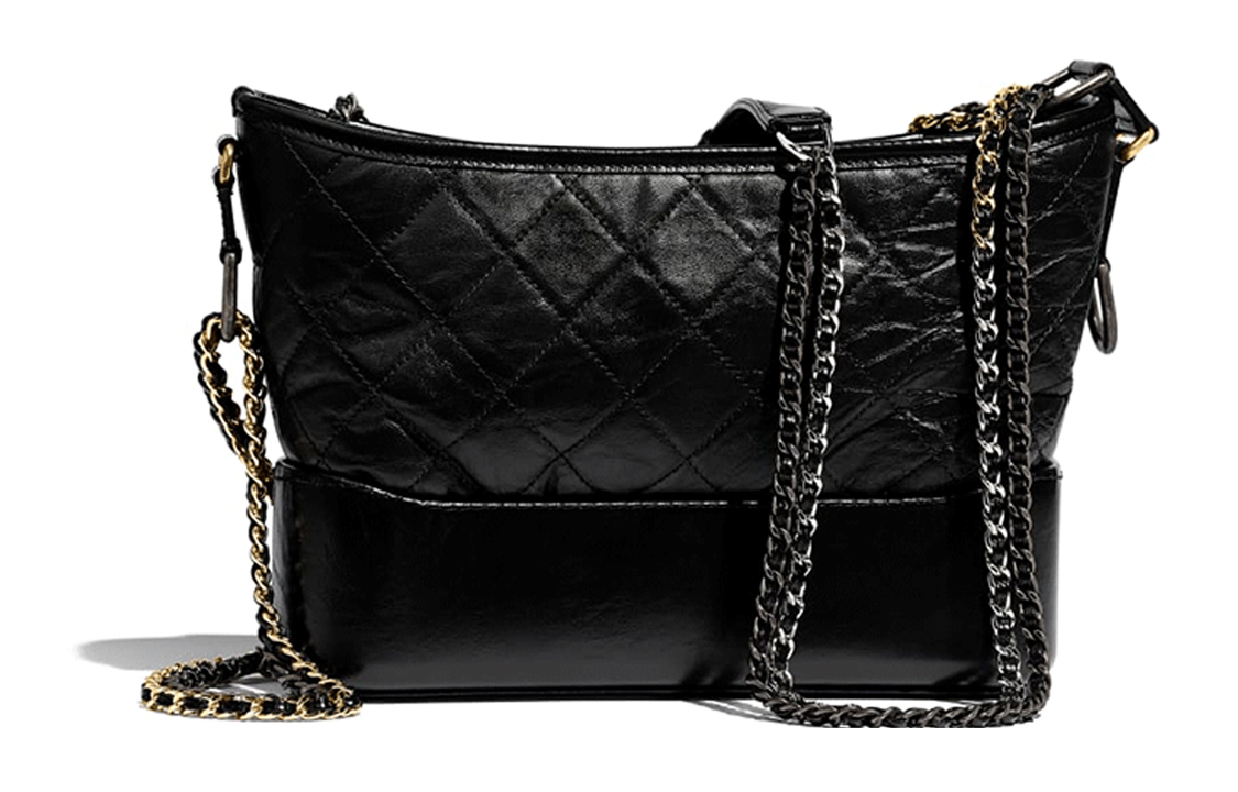 CHANEL Сумка через плечо из телячьей кожи среднего размера женская черная — фото 3