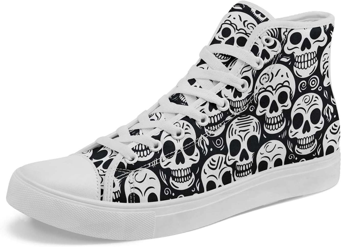 

Стильные высокие кеды из канвы для мужчин и женщин с дизайнами тыквы и призрака, праздничный подарок, легкая и дышащая обувь Coolcustomize, белый/черный/серый