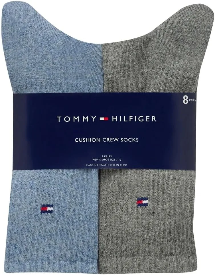 Мужские спортивные носки Tommy Hilfiger, 8 пар, из хлопковой смеси, мультиколор