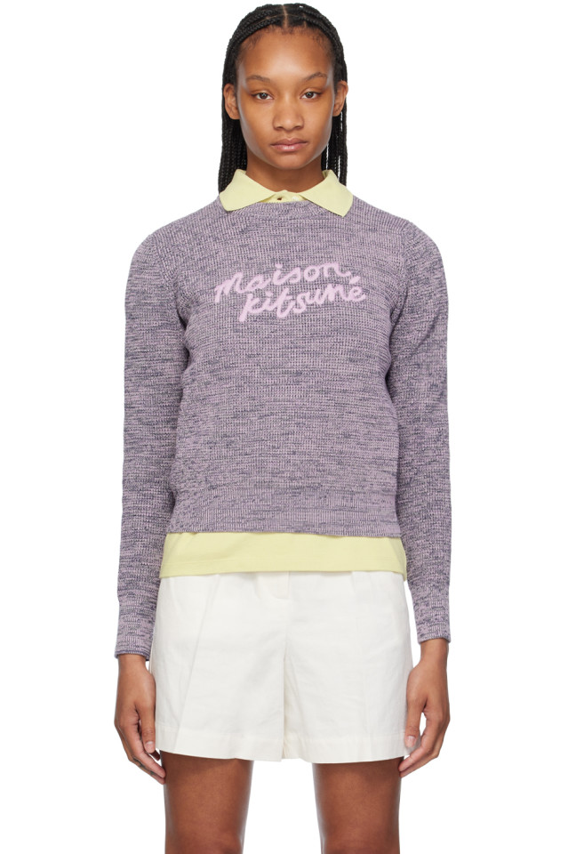 

Свитер с принтом «Handwriting» Maison Kitsuné, цвет lilac melange
