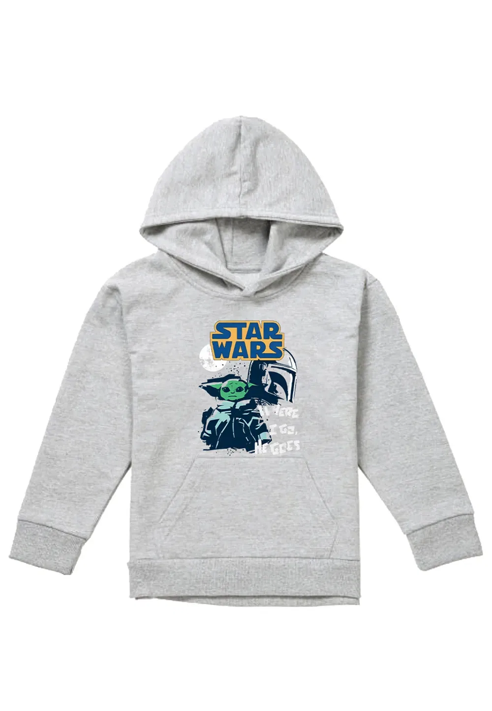 Детская худи Star Wars Grogu, Athletic Heather, Disney, серый — фото 4