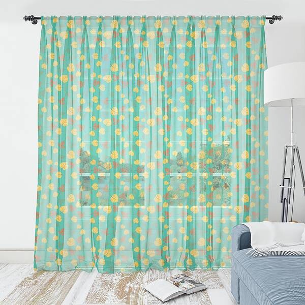 

Штора Abakuhaus Blätter 2 шт, 274x210x0,5 см цвет sea green und senf
