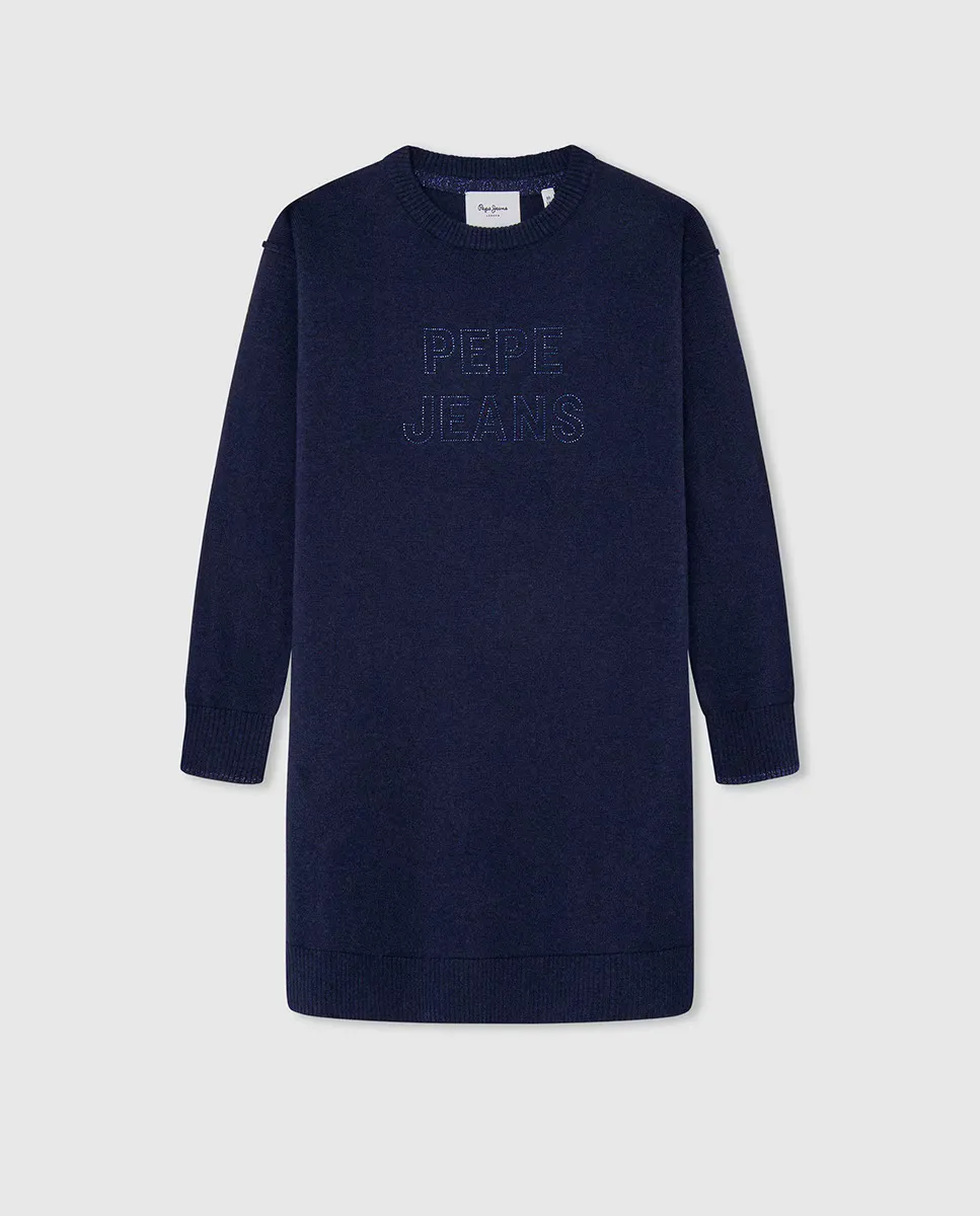 

Трикотажное мини-платье для девочки Pepe Jeans, синий