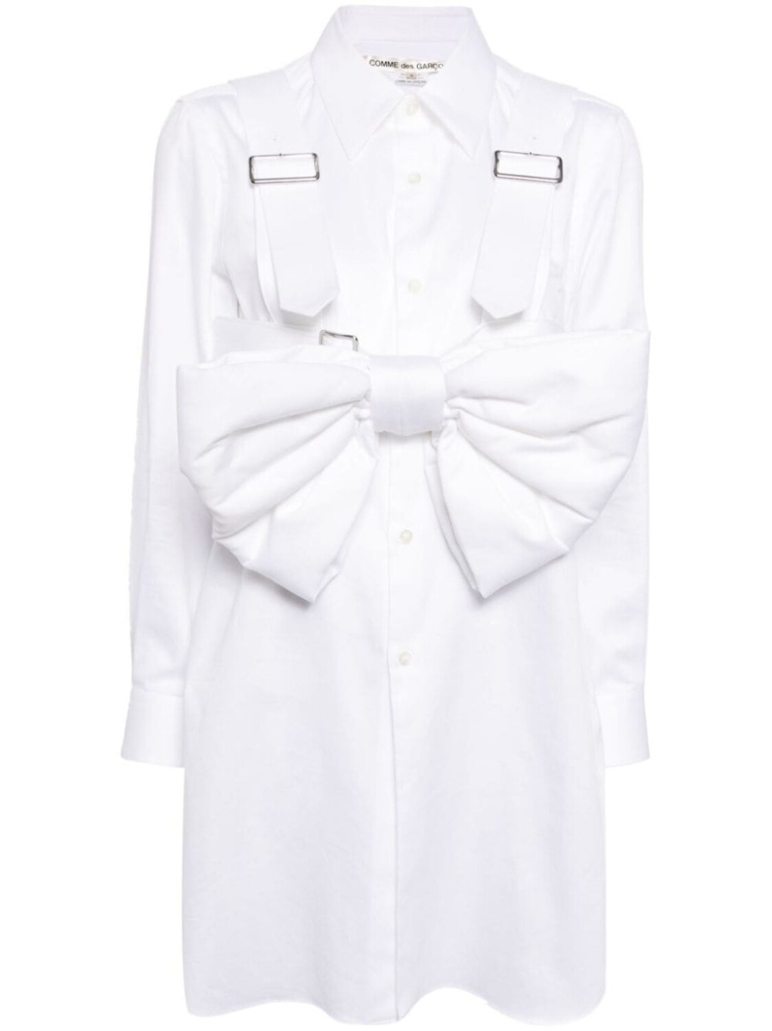 

Хлопковая рубашка со съемным бантом Comme Des Garçons, белый
