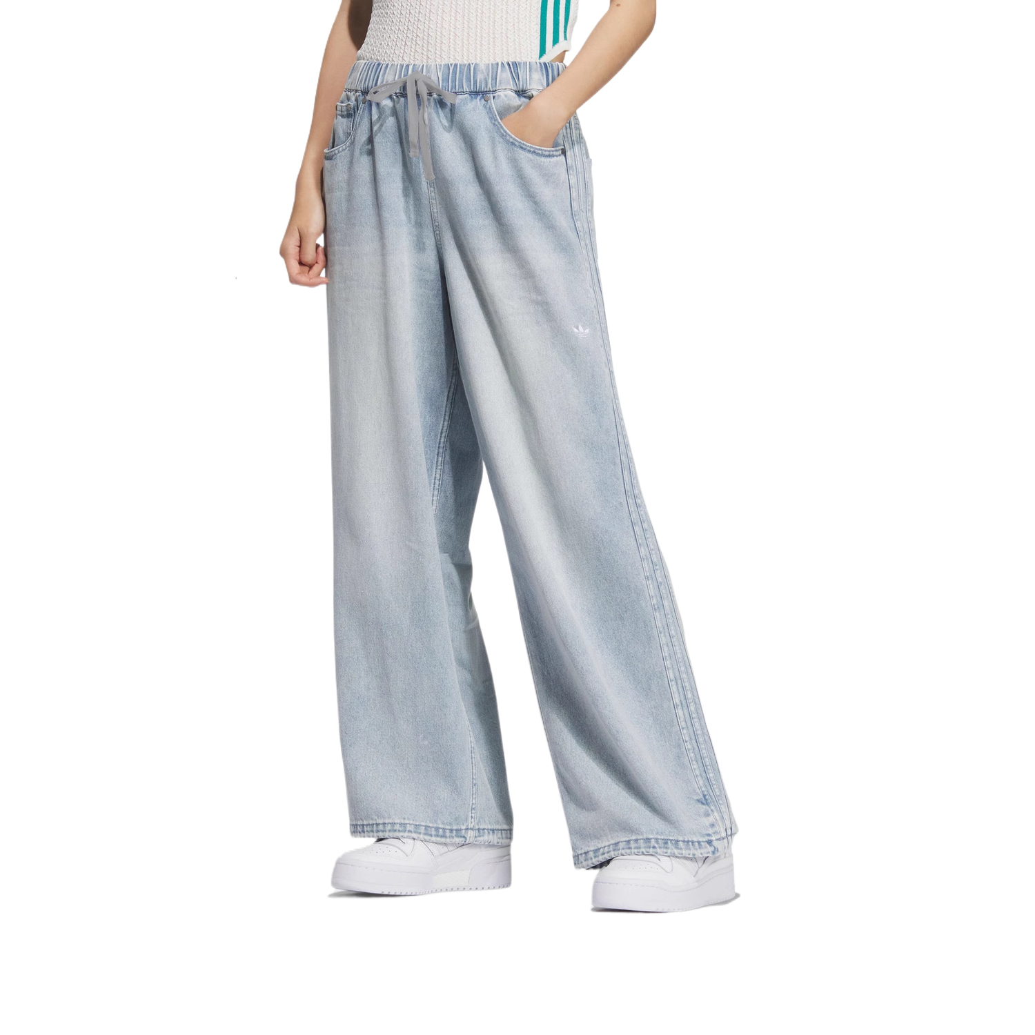 Adidas Originals Женские джинсы Light Denim Blue — фото 2