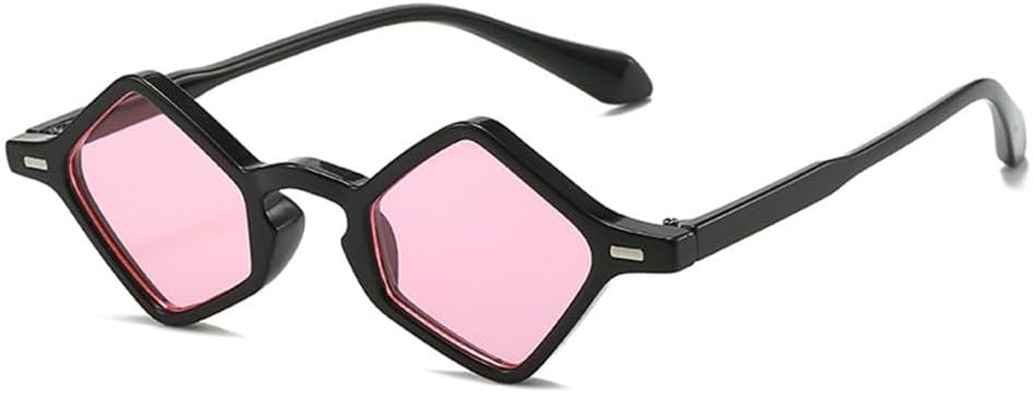 

Популярные модные солнцезащитные очки с маленькими многоугольными линзами для женщин, прозрачные линзы цвета океана, защита от УФ-излучения UV400 для мужчин, трендовые солнцезащитные очки с заклепками TYUVIVO, Black Pink