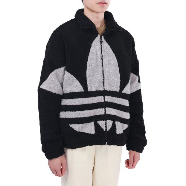 Куртка adidas originals Contrasting Colors Logo Suede Stand Collar Sports Jacket Black, черный — фото 4