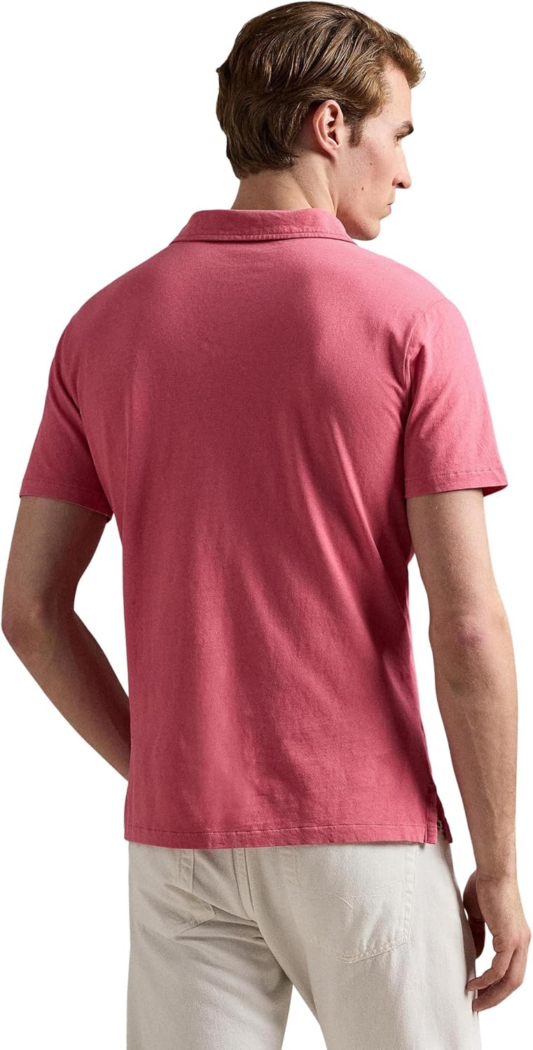 POLO RALPH LAUREN Мужская классическая хлопковая поло рубашка с льняной отделкой, Adirondack Berry — фото 2