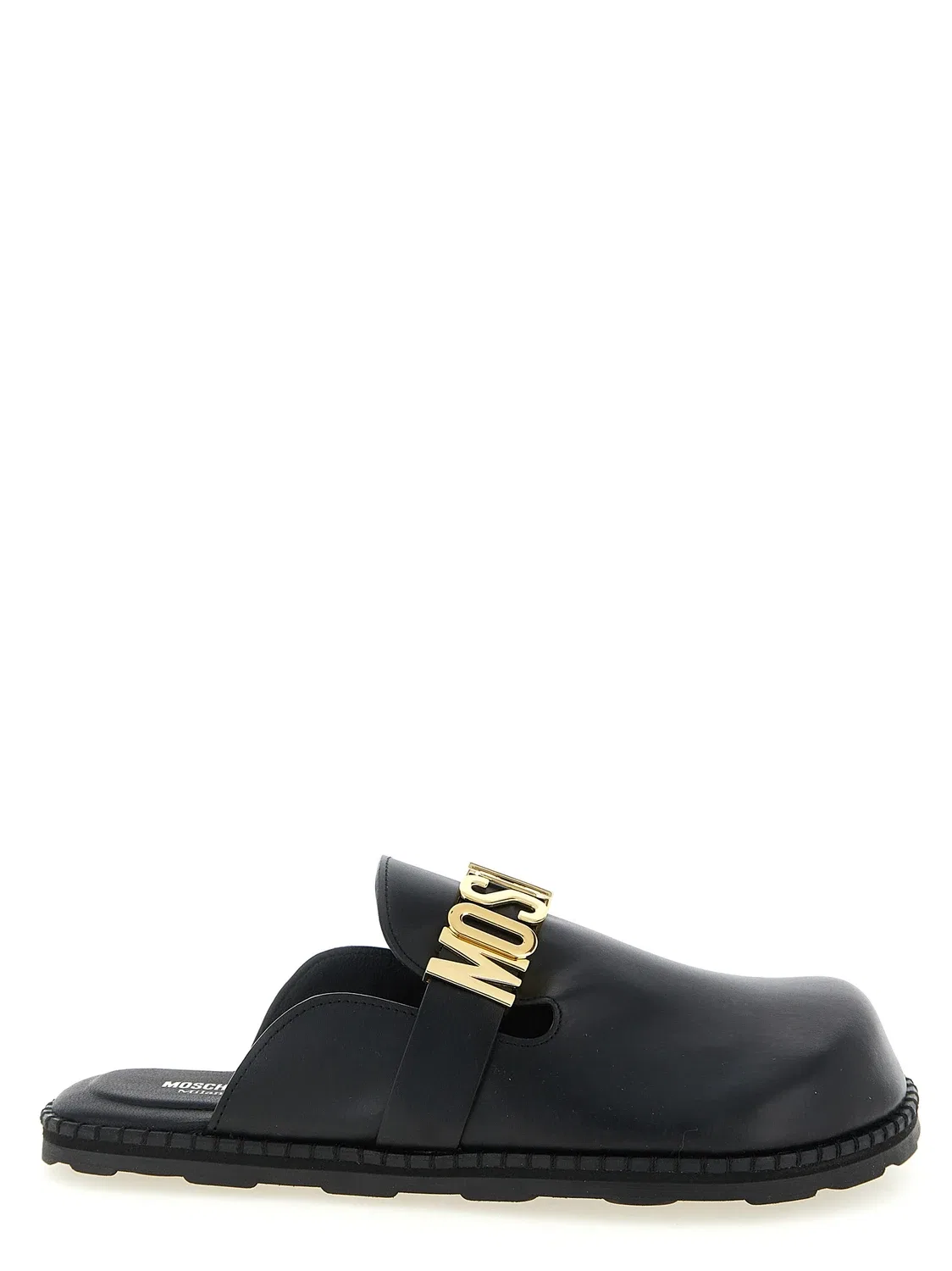 Кожаные сабо Moschino, черный