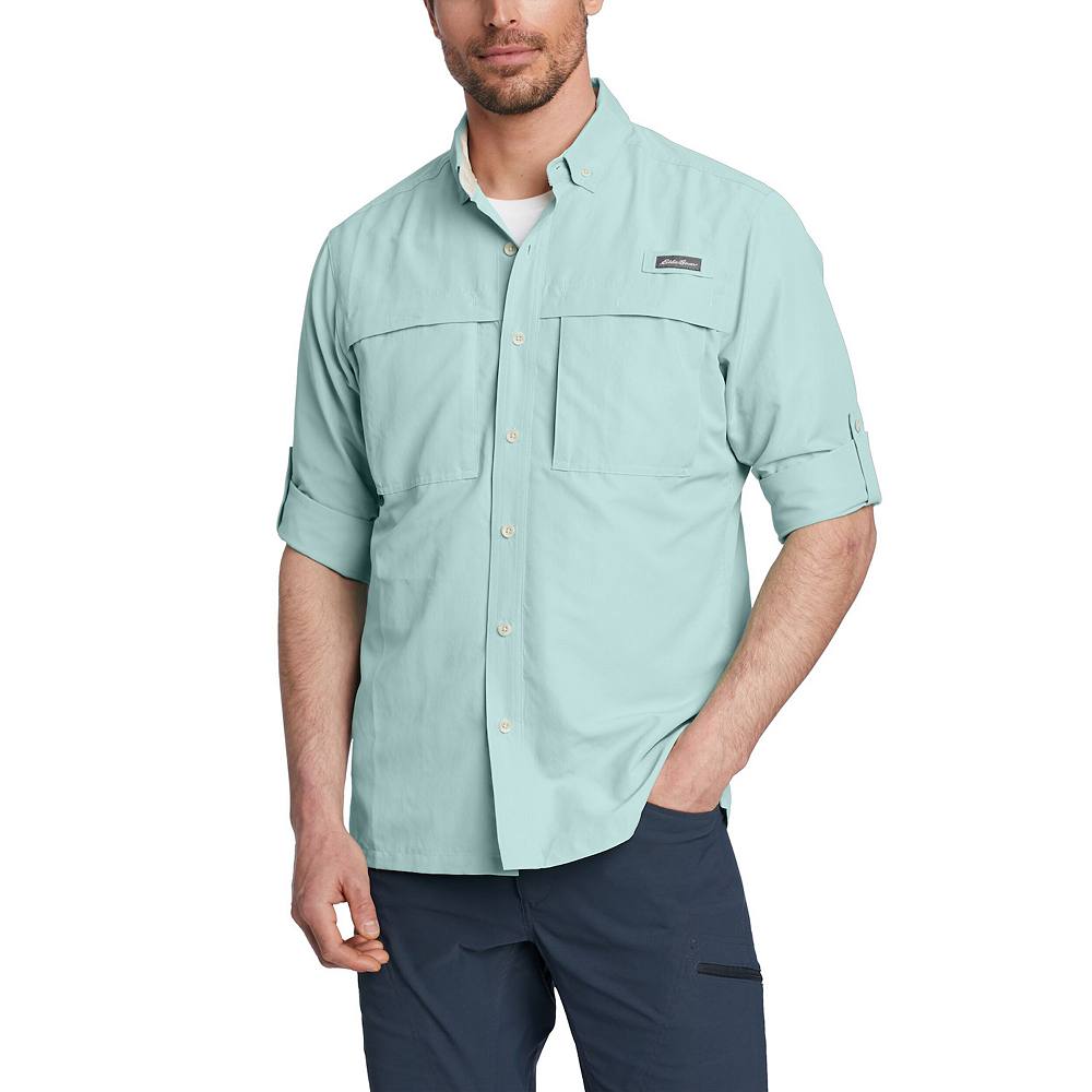 

Рубашка на пуговицах с длинными рукавами Big & Tall Eddie Bauer Ripstop Guide, цвет Sea Blue