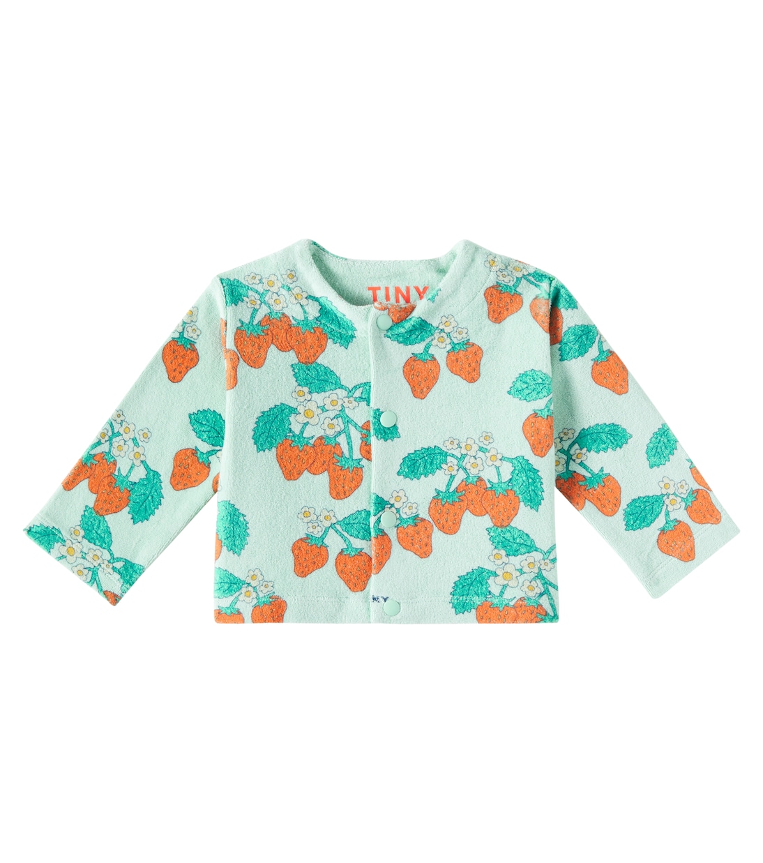 

Хлопковая махровая куртка Baby Strawberries Tinycottons, Washed Emerald