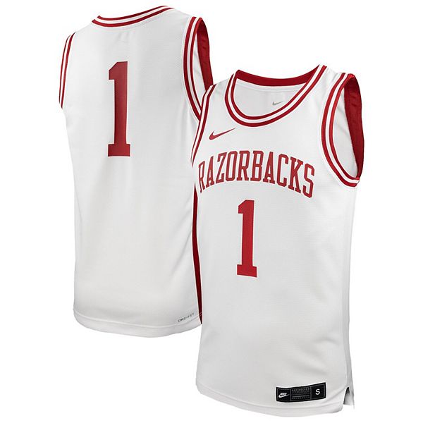 

Мужская баскетбольная майка arkansas razorbacks replica белая Nike