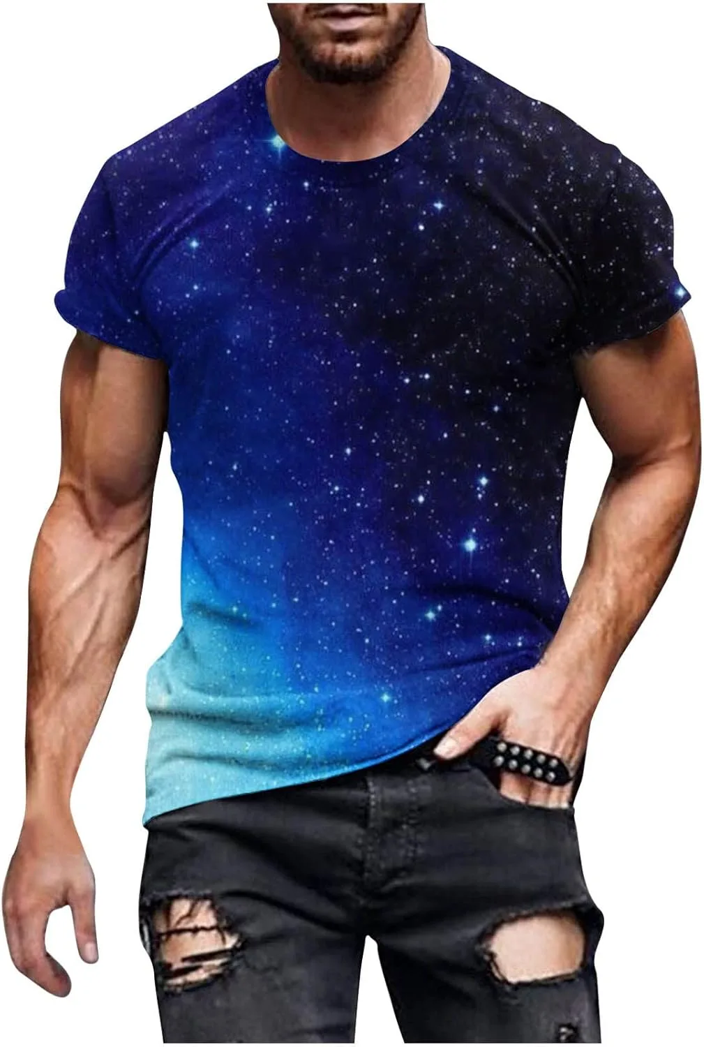 

Мужская футболка с 3D принтом в стиле galaxy Zeiyignr