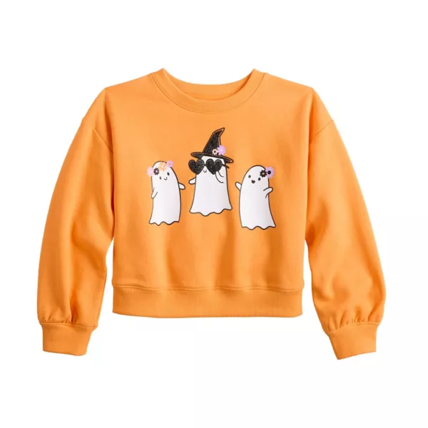 

Детская худи с принтом "Призрак" для девочек 4-12 лет Disney/Jumping Beans, цвет orange ghost friends