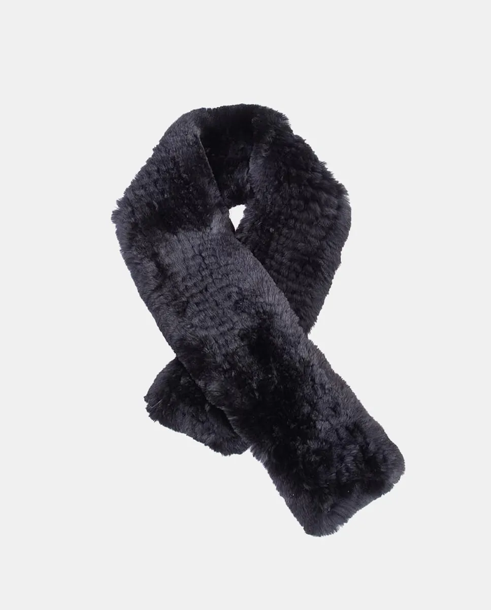 

Шарф из меха рекса IN.ES, черный