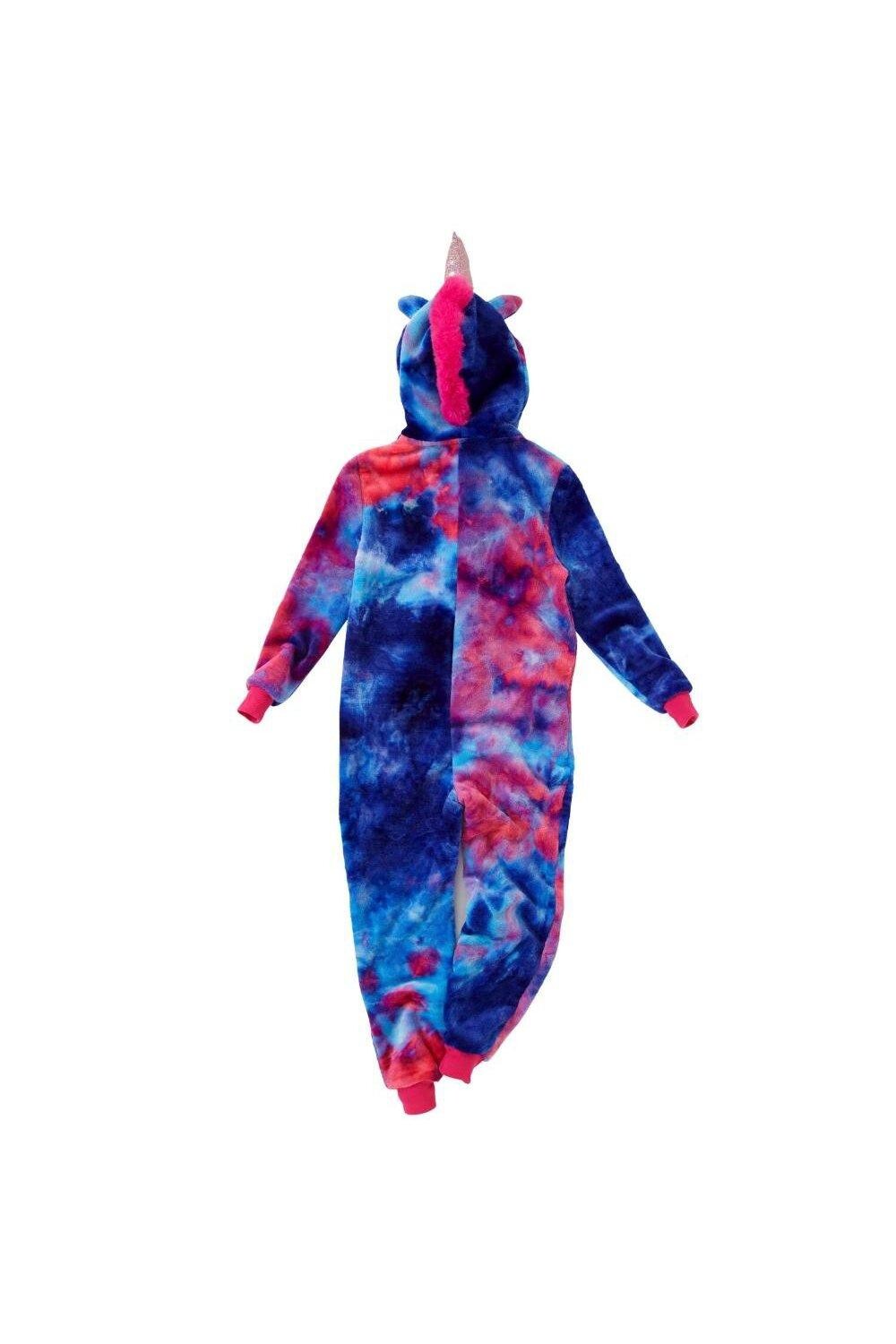 Флисовый комбинезон с единорогом Tie Dye Animal Crazy, фиолетовый — фото 2