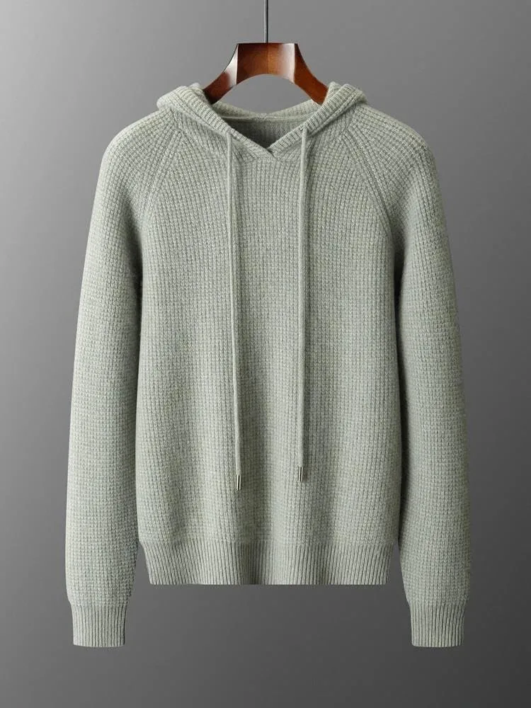 Мужской худи-свитер Wool Textured, утепленный, мягкий вязаный — фото 2