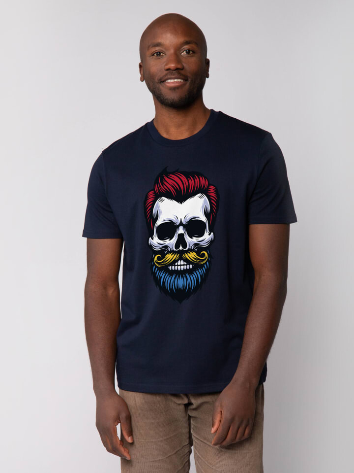 

Футболка wat Apparel T-Shirt Hipster Skull, темно-синий