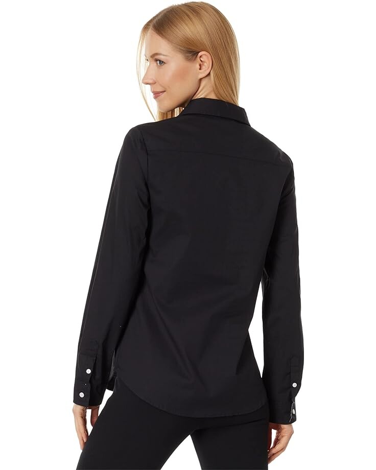 

Рубашка U.S. POLO ASSN. Long Sleeve Solid Stretch Poplin Shirt, черный/белый