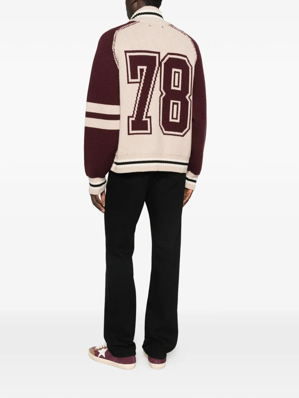 Кардиган с интарсией Golden Goose, бежевый — фото 2