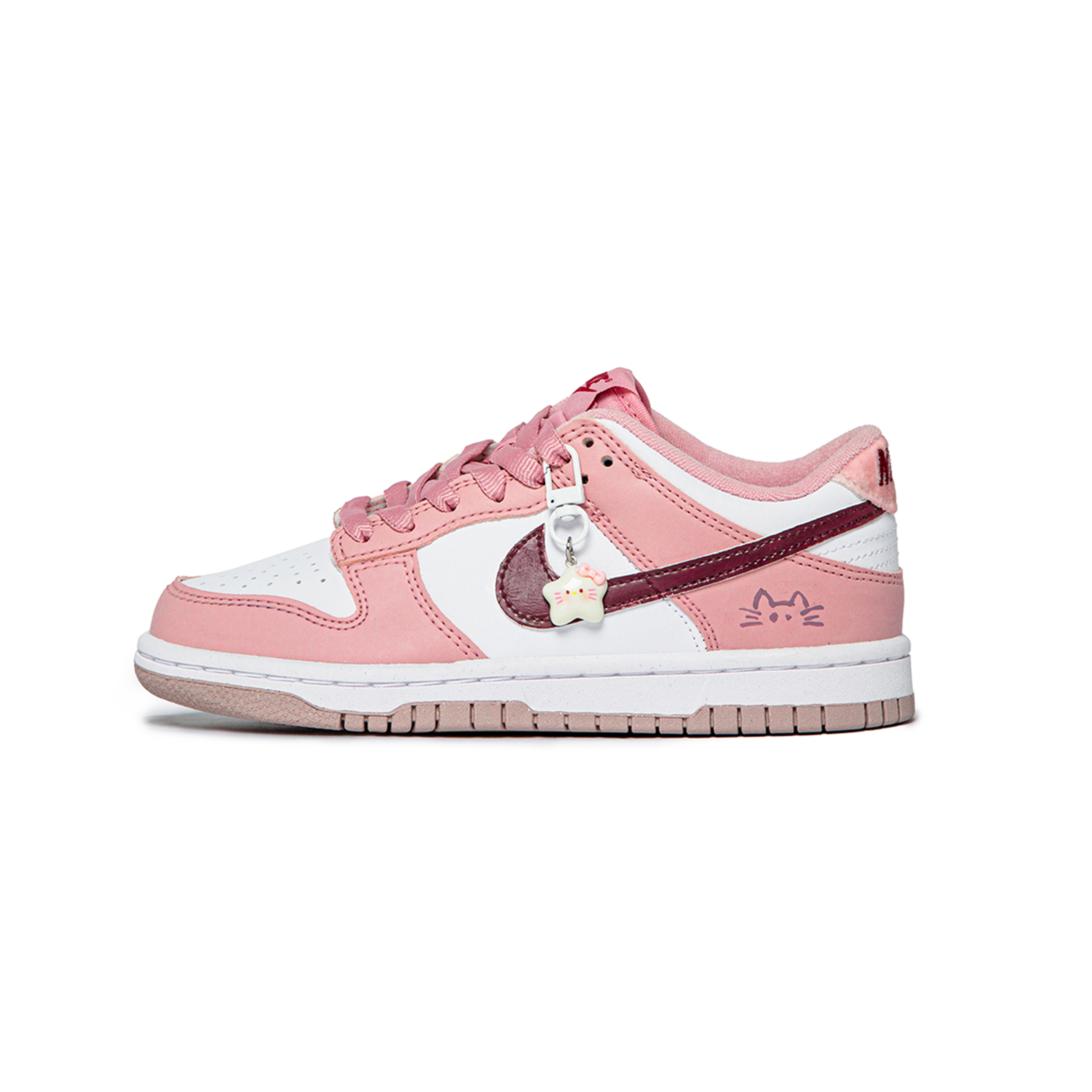 

Nike Детские кроссовки Dunk Pink Velvet с амортизацией и износостойкостью, розовые, унисекс