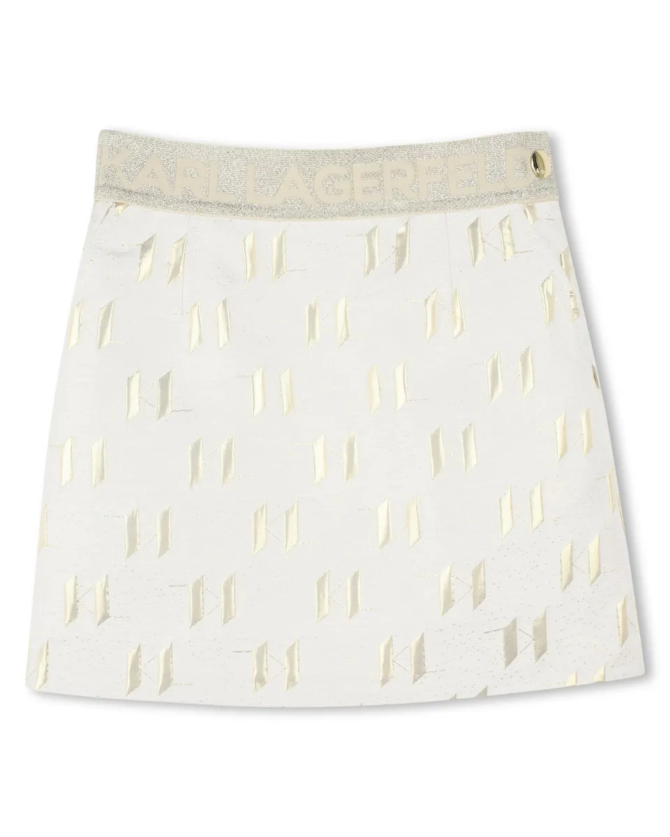 

Юбка для девочки с золотым микропринтом Karl Lagerfeld Kids, золотой