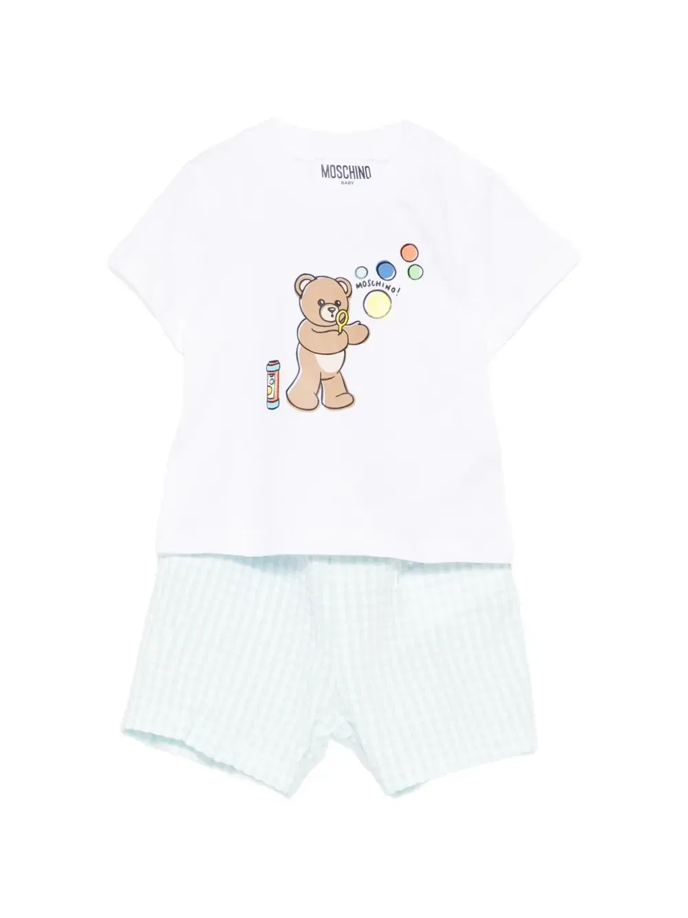 Комплект из футболки и шорт Moschino Kids, белый