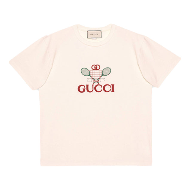 

Футболка Gucci Men's Tennis Printed Oversized Retro Short Sleeve White
